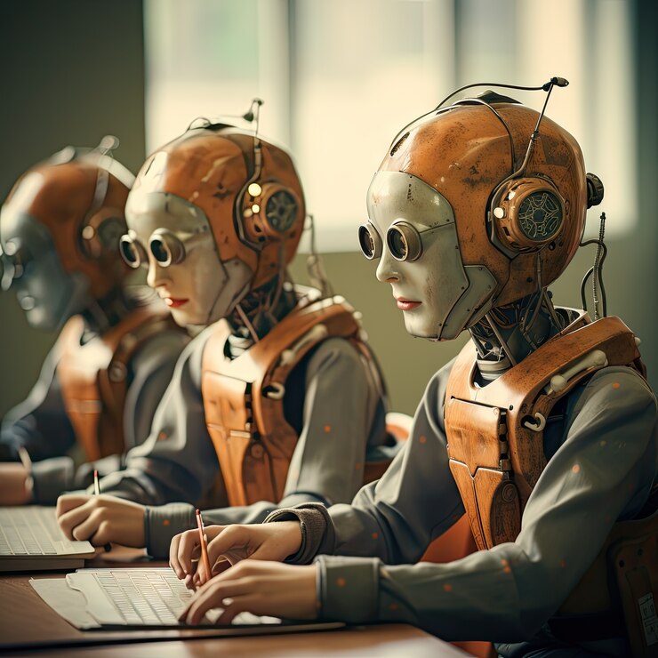 Gratis Bild international day of education in futuristic style with robots