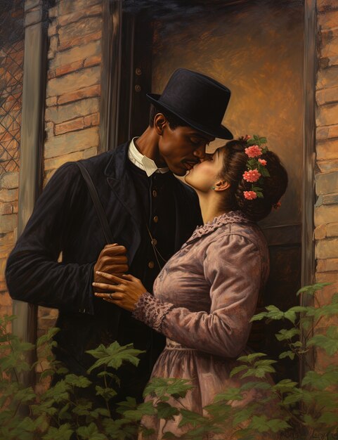 international kissing day celebration with couple
