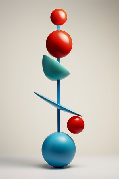 Kunstnerisk kreation lavet af geometriske 3D-former