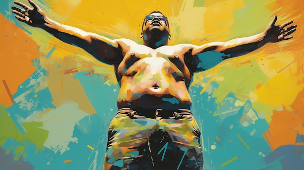 low angle man  digital art