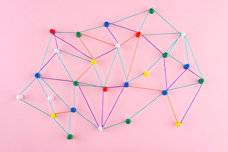 Gratis Bild network concept with colorful thread
