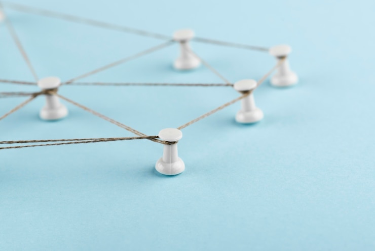 Gratis Bild network concept with thread high angle