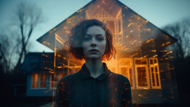 portrait of adult woman in digital art style