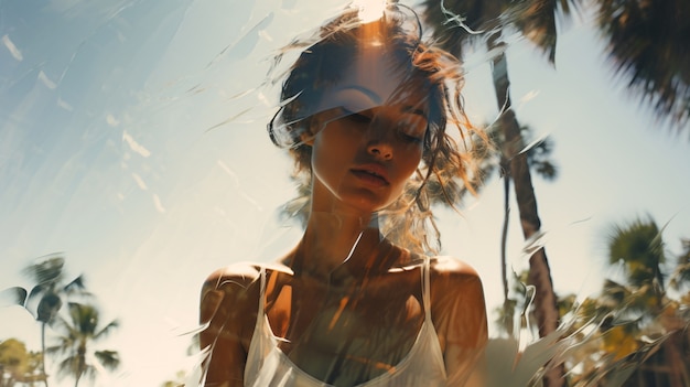 portrait of adult woman in digital art style