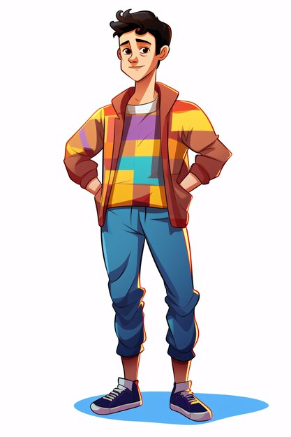 portrait of man in cartoon style