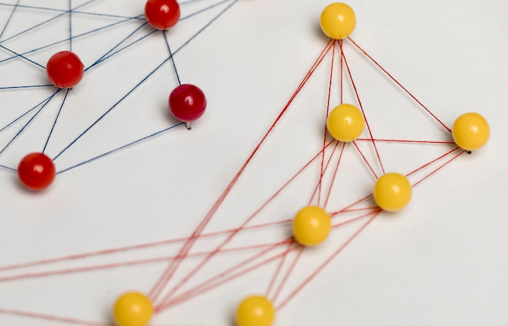 Gratis Bild pushpin tracks and thread top view
