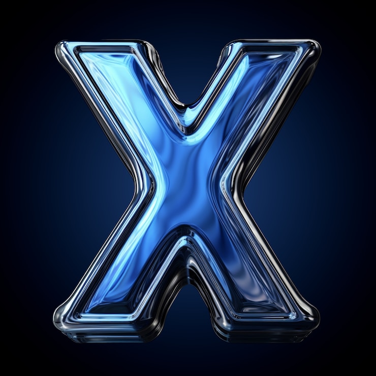 Gratis Bild realistic x letter with shiny surface