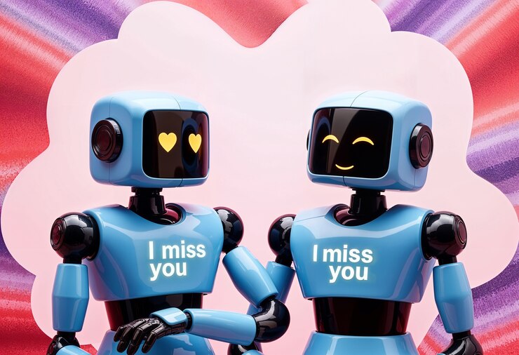 Gratis Bild robotar som firar alla hjärtans dag