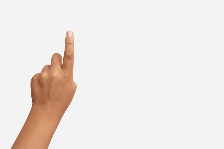 Gratis Foto sign language hand gesture with copy space