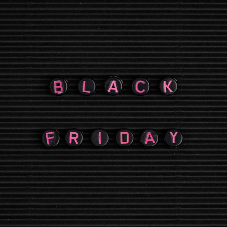 Gratis Bild text with beads: black friday