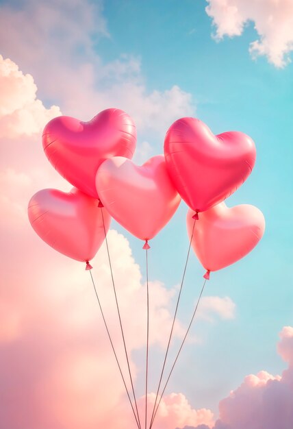 Valentine's day heart shaped balloons