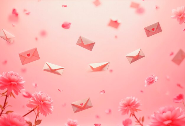 Valentine's day pink envelopes