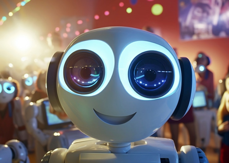 Gratis Bild view of futuristic robot in school environment
