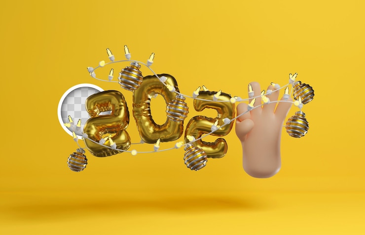 Gratis PSD 2023 new year emoticon 3d illustration