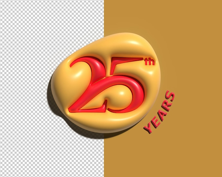 Gratis PSD 25th years anniversary celebration transparent psd file.