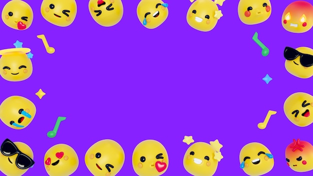 3D-bakgrunn med emojier