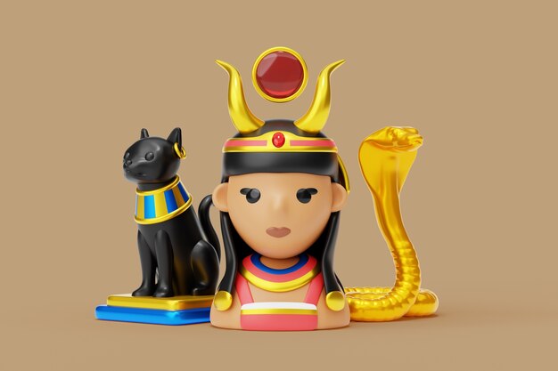 3D-bakgrunn med gamle egyptiske elementer