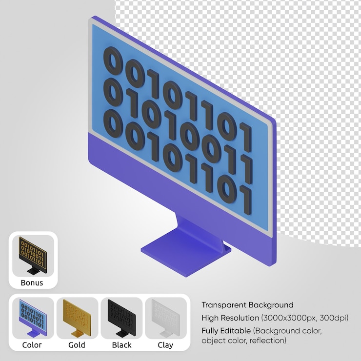 Gratis PSD 3d binær kode