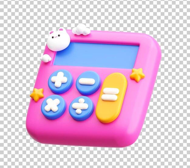 3D Cute Calculator Icon for Kids Math and Early Learning