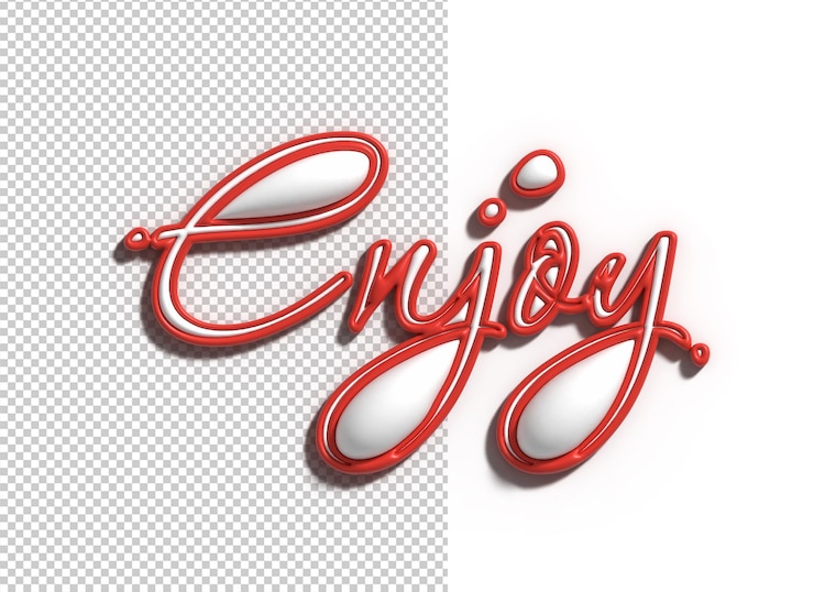 Gratis PSD 3d enjoy lettering typographical 3d illustration design