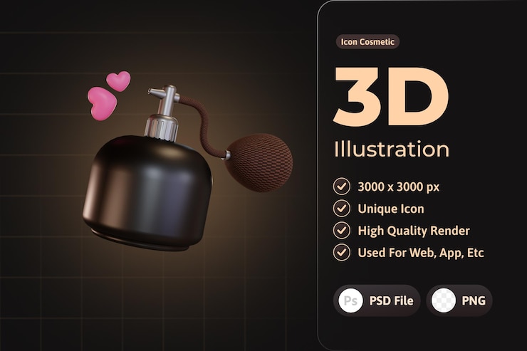 Gratis PSD 3d icon cosmetic luxurious, classic perfume