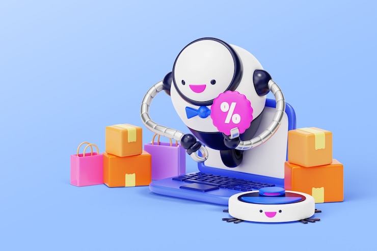 Gratis PSD 3d render of ai sales background