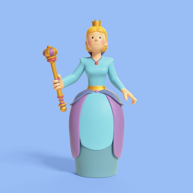 3D-rendera av monarki karaktär