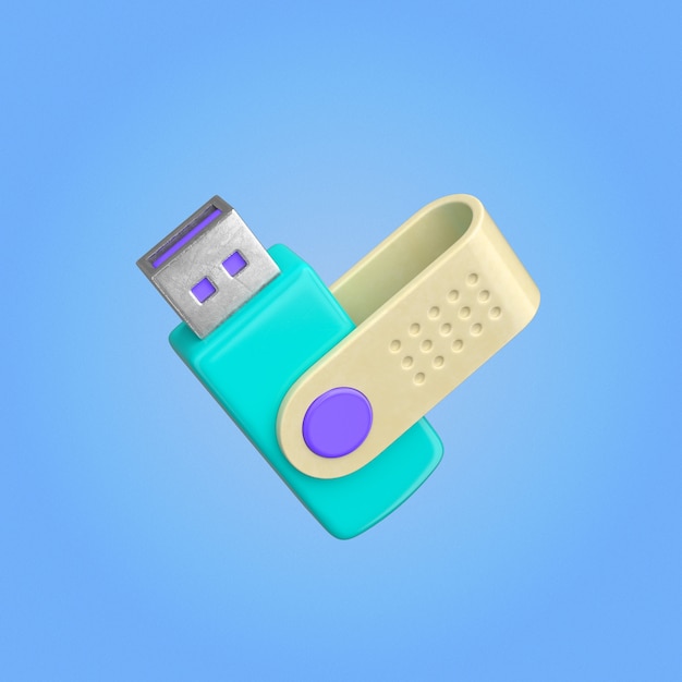 3d rendered usb flash drive illustration