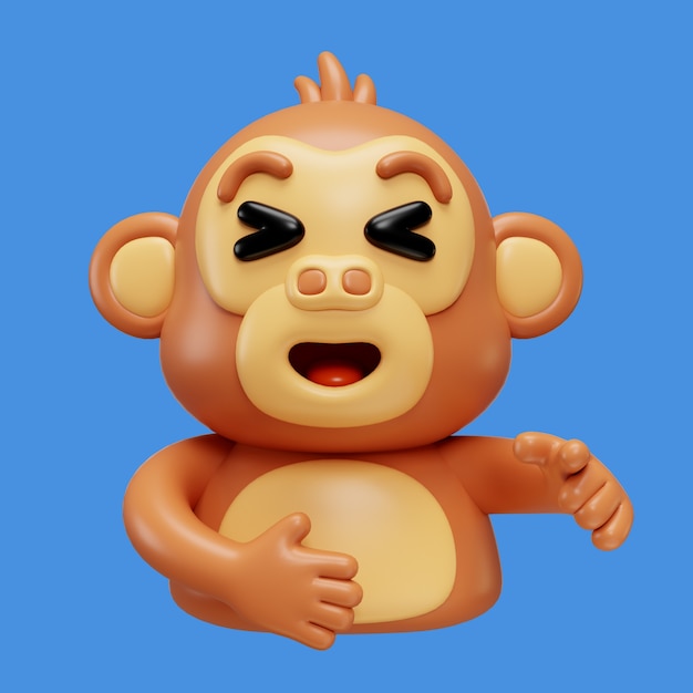 3D-rendering av ape-emoji