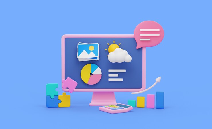 Gratis PSD 3d-rendering av grafisk design