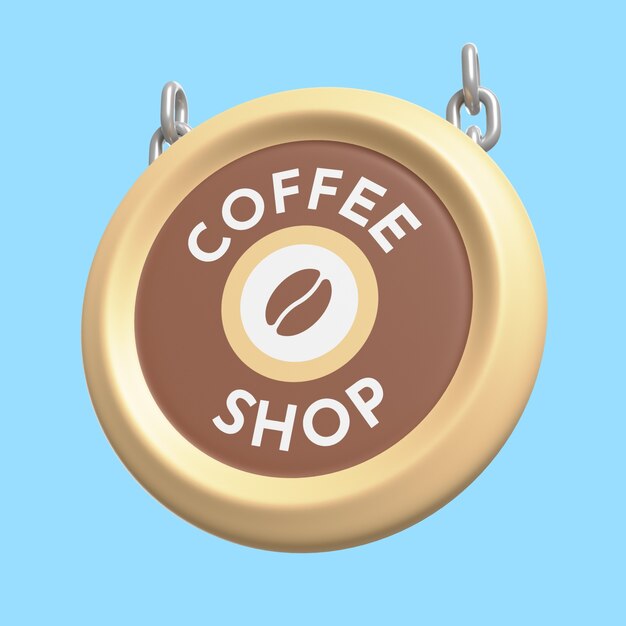 3D-rendering av kaffebar-ikon