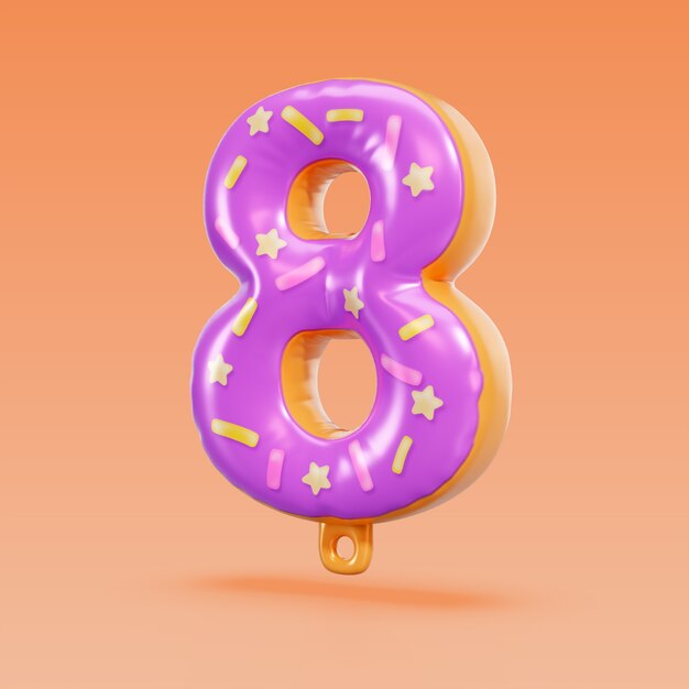 3d rendering of balloon number