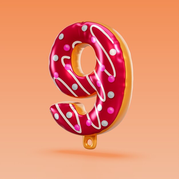 3d rendering of balloon number