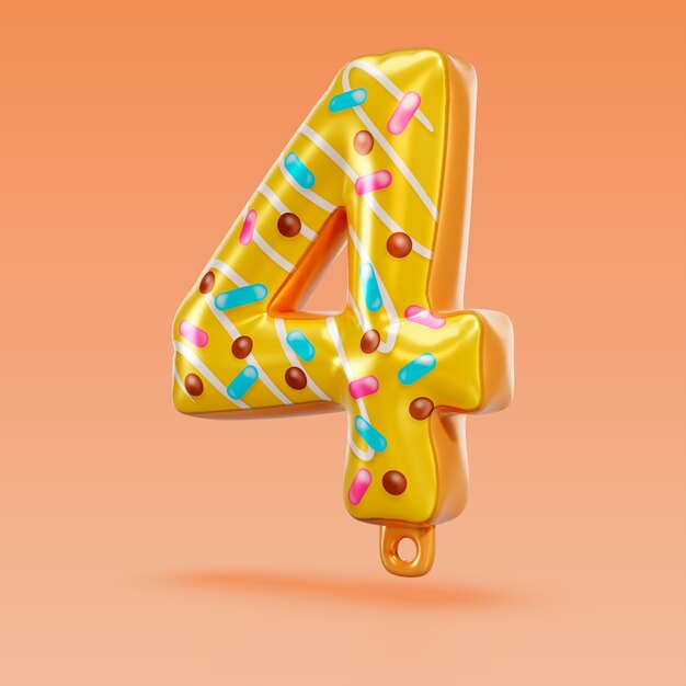 3d rendering of balloon number