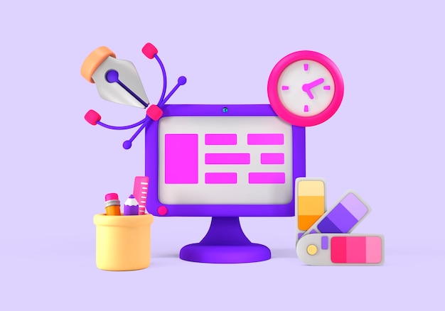 3d rendering of graphic design