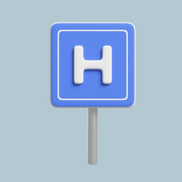 3d rendering of hotel icon