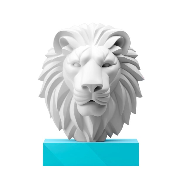 3d rendering of lion isolated
