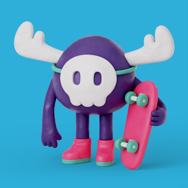 3d rendering of monsters icon