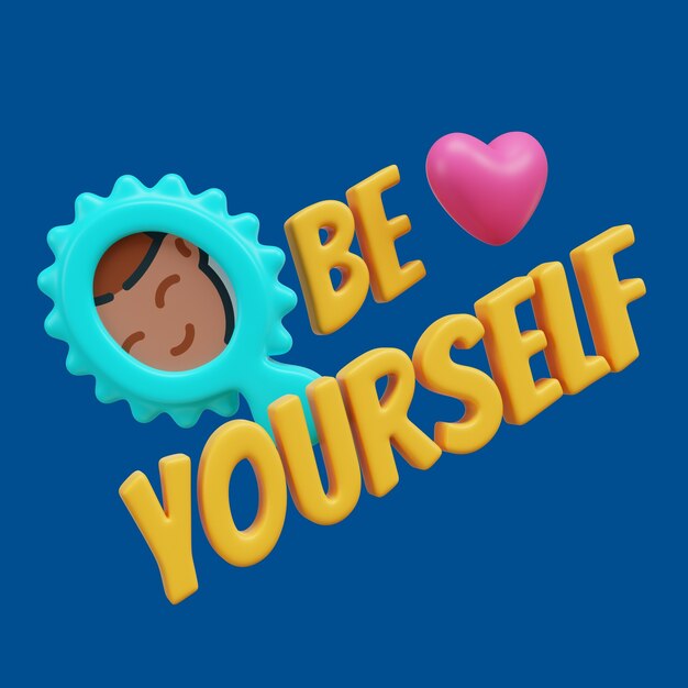 3d rendering of positive vibe icon
