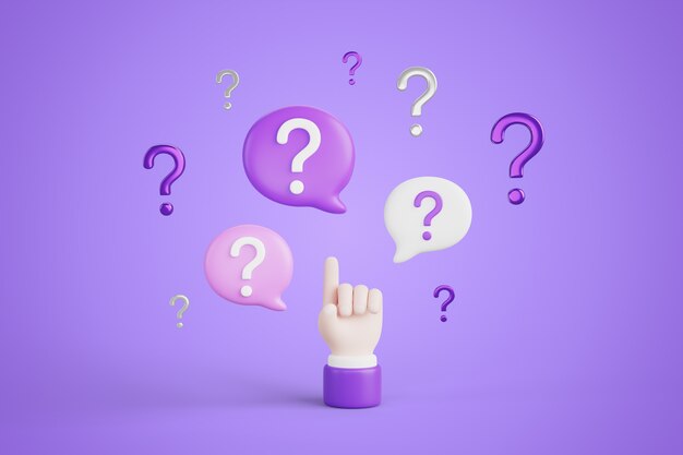 3d rendering of questions background