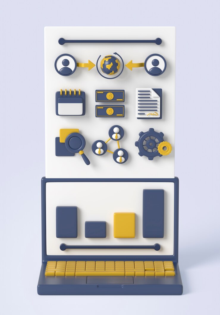 Gratis PSD 3d rendering of smart financial app