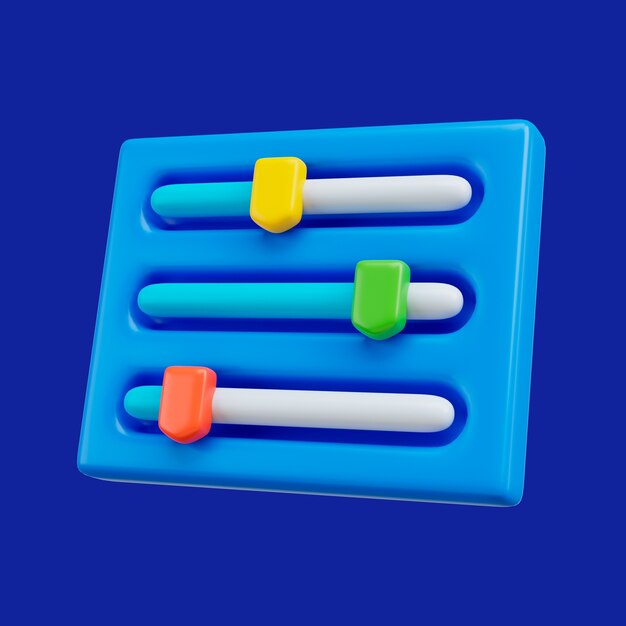 3d rendering of sound ui icon
