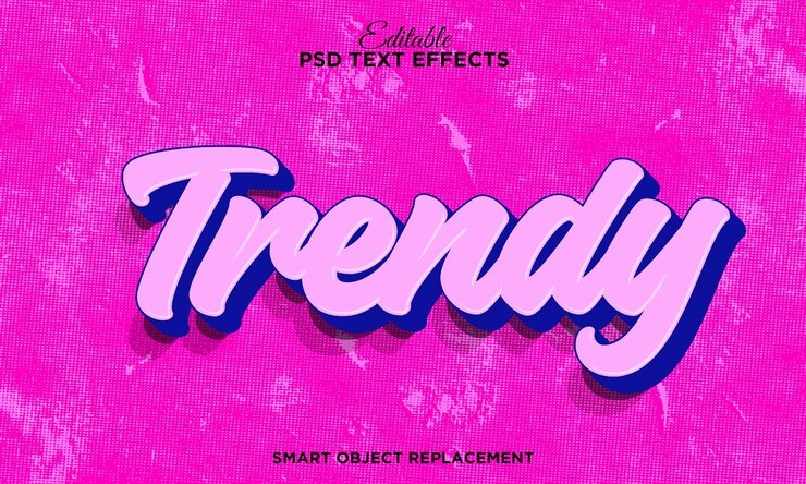 Gratis PSD 3d rosa tekst effekt med grunge bakgrunn