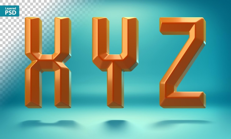 Gratis PSD 3d sharp geometric letters