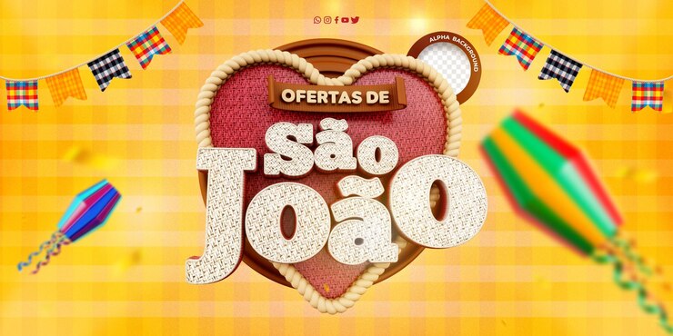 Gratis PSD 3d-stempel tilbyr fra sao joao june festival i brasil selo 3d sao joao