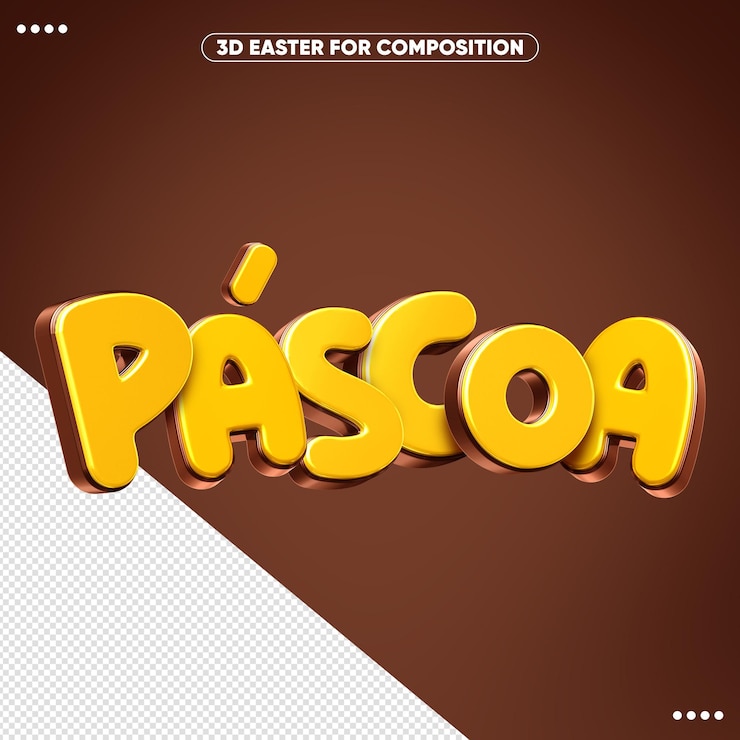 Gratis PSD 3d text word easter