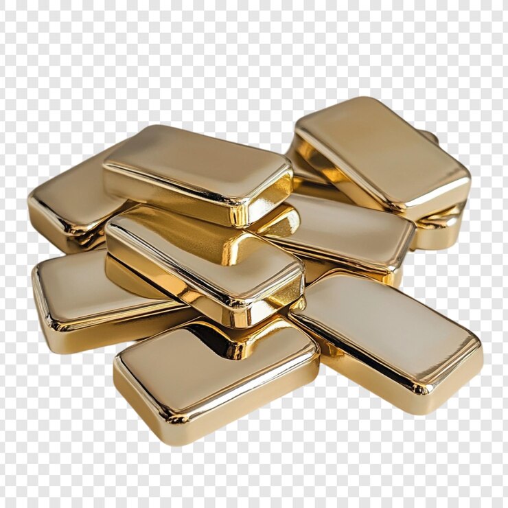 Gratis PSD a pile of gleaming gold bullions