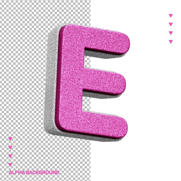 a pink and white background with a pink letter e and the letter e