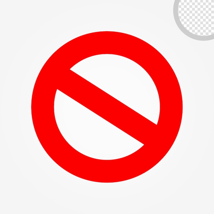 Gratis PSD a red circle with a red circle that says no.
