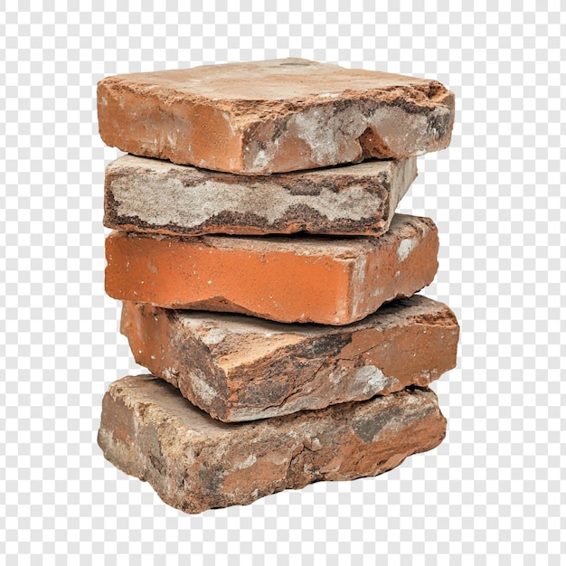 a stack of old weathered bricks